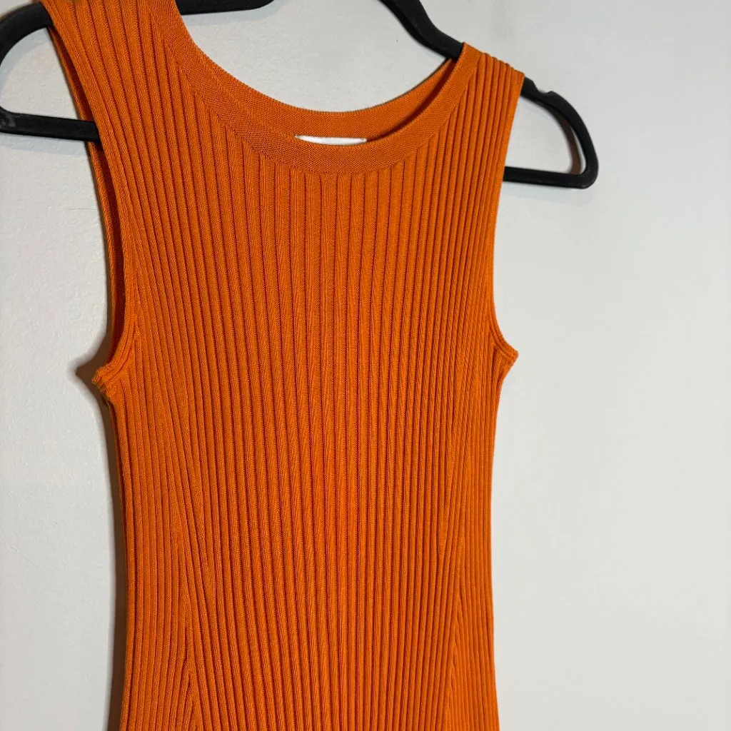 Ines de la Fressange x Uniqlo orange ribbed knit dress - Image 3