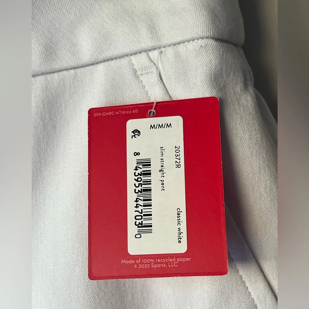 NWT Spanx slim straight pants white medium - Image 10