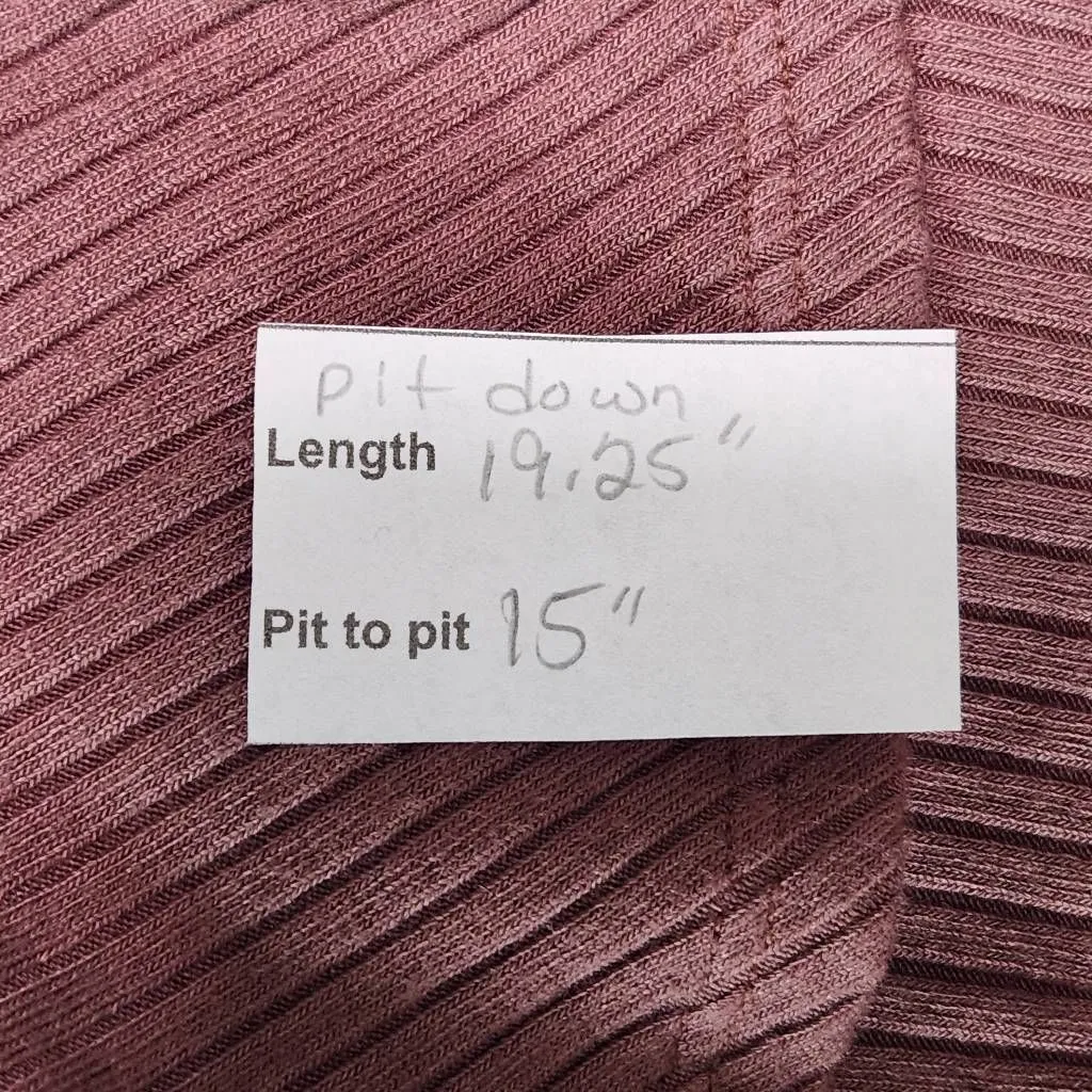 Michael Lauren Mauve Ribbed Knit One Shoulder Top Ruffle Accent NWT Size Large - Image 11