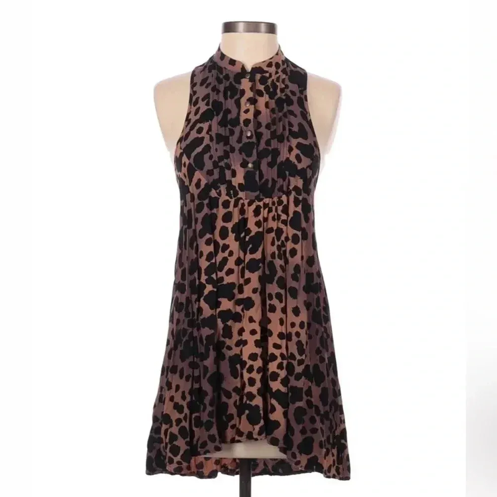 Vans | Chic Punk Leopard Print Button Down Razor Back High Low Blouse Size XS - Image 2