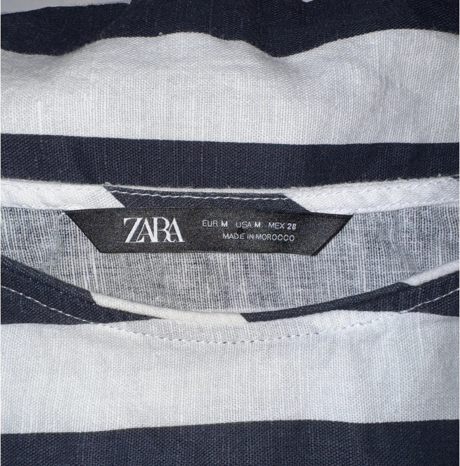 ZARA Women’s Stripe Linen Blend Top Size Medium - Image 5