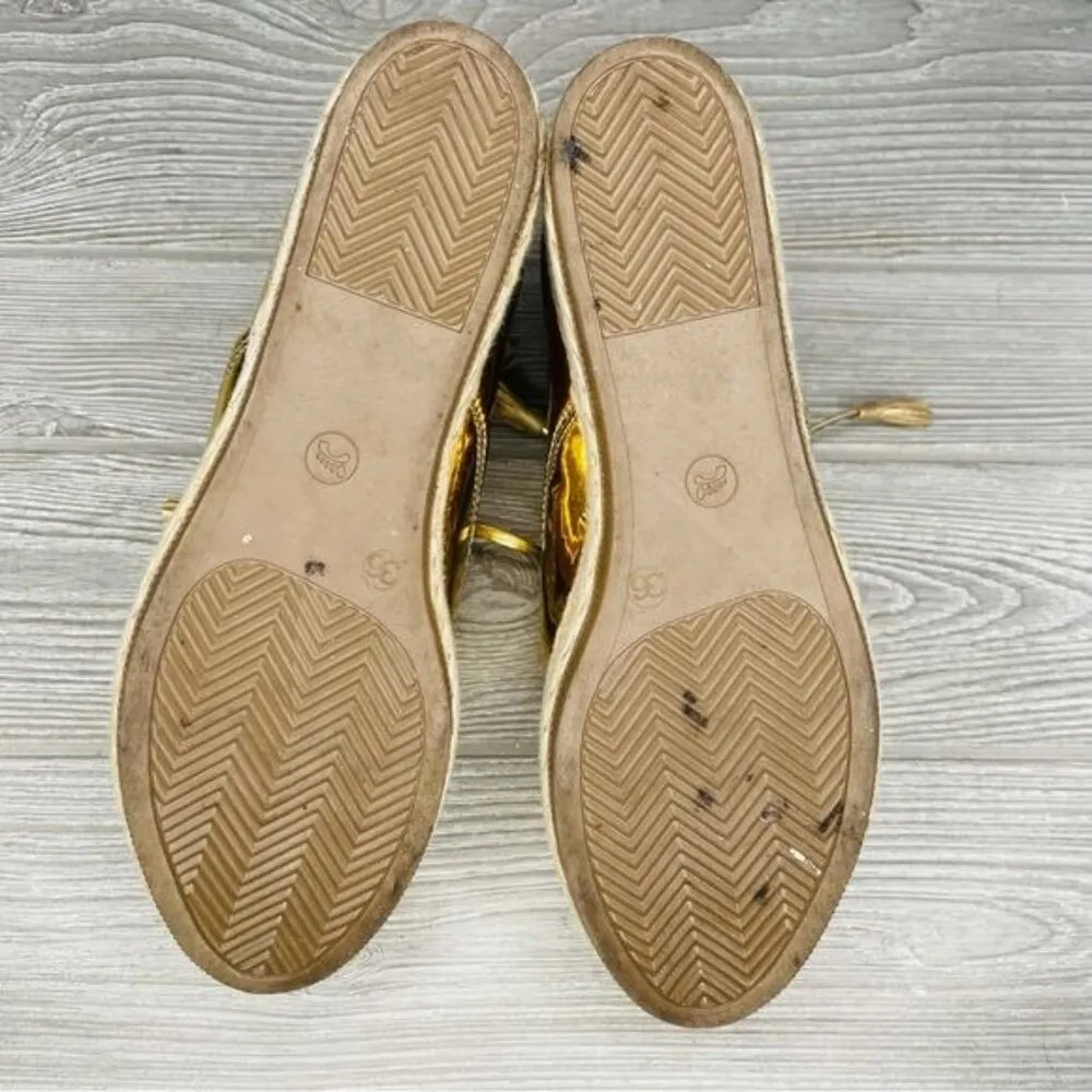 Vintage Cinthya cobos gold mirrored reflective platform shoes sneakers 36 / 5.5 - Image 8