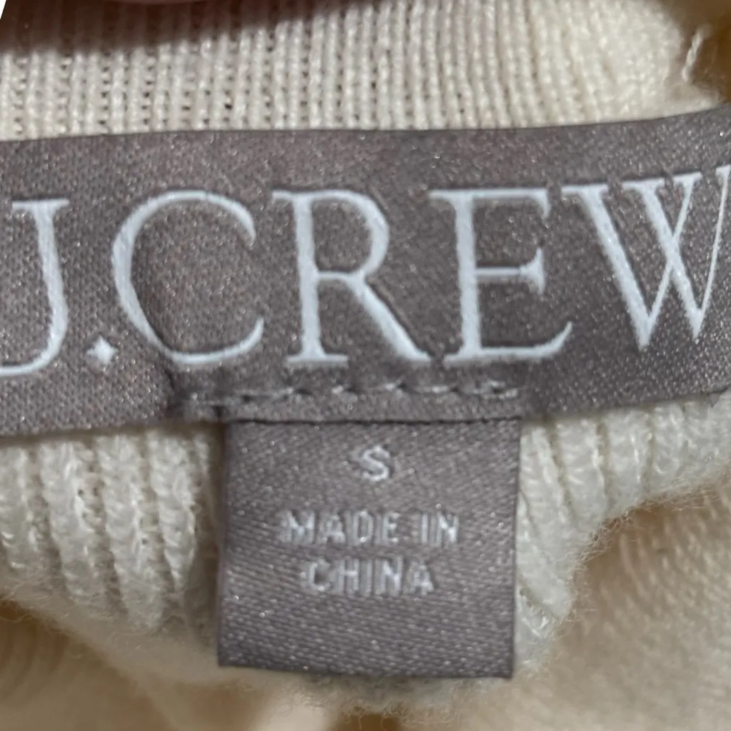 J.Crew Ruffleneck Merino Wool-blend sweater ivory Size SMALL - Image 5