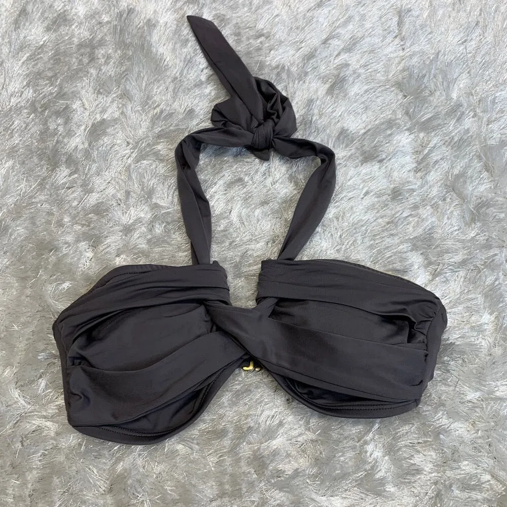Merona Gray Twist Top Halter Bikini Top Size Medium - Image 4