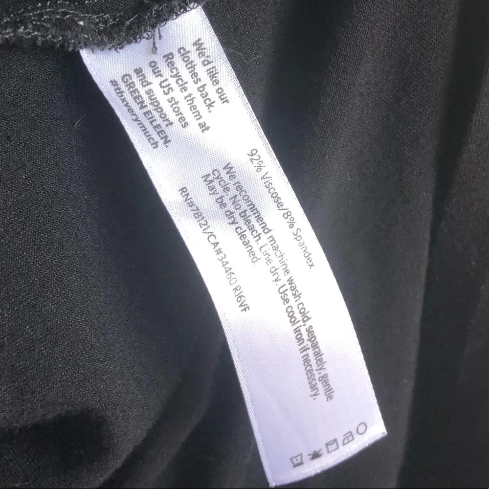 Eileen Fisher Tunic Black Rounded Neckline Half Sleeve Top Sz L GUC - Image 10