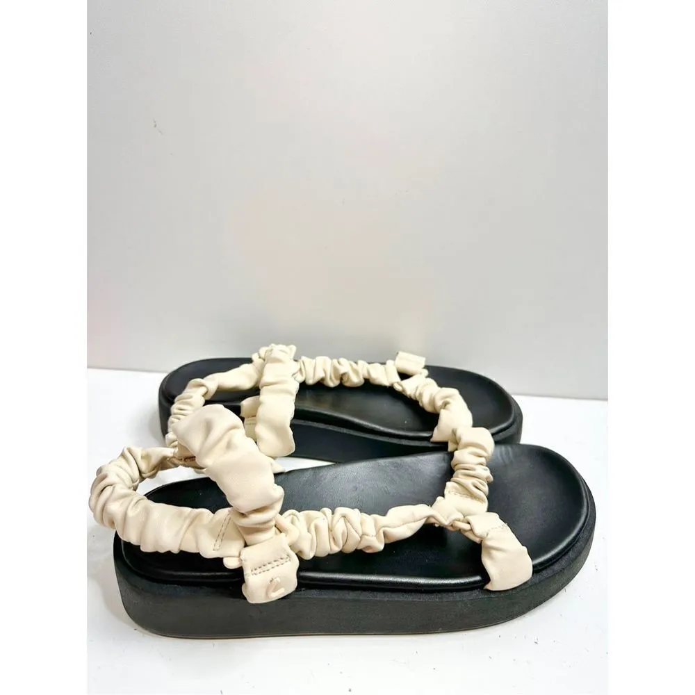Sam Edelman Circus Sandals Womens Size 8 Cream Faux Leather Harlene Flatform - Image 2