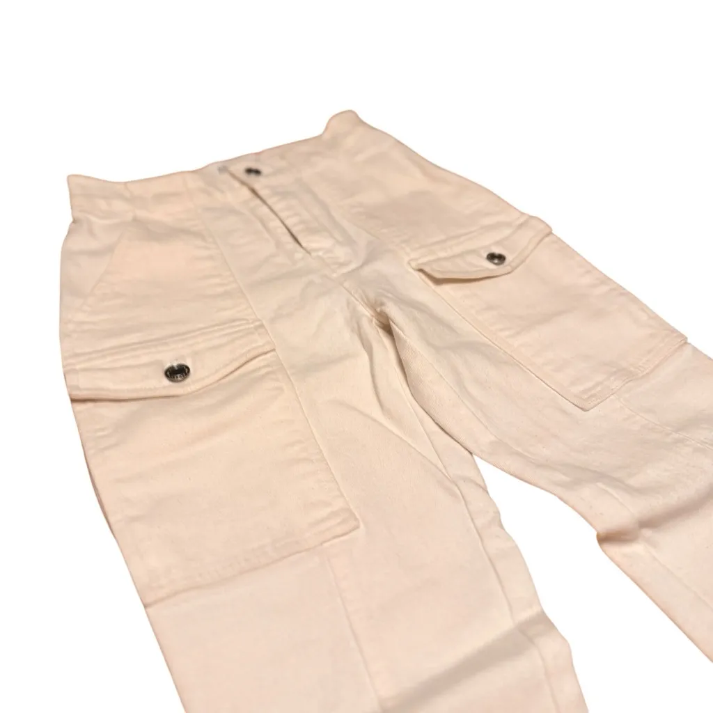 Derek Lam 10 Crosby Cream Cargo Pants Size 25 Utility Flare Pocket Trousers FLAW - Image 11