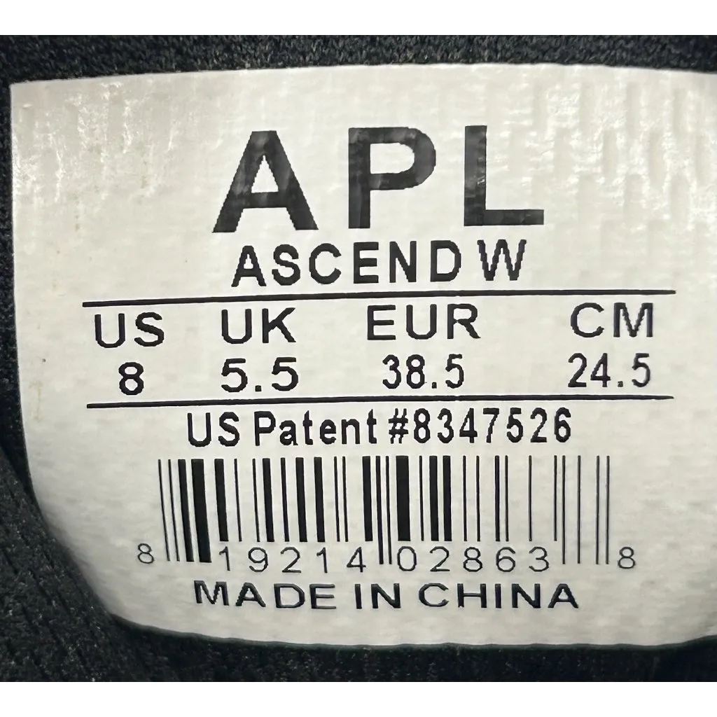 APL Athletic Propulsion Labs Ascend Shoes Sneakers Womens Size 8 Black Grey - Image 8