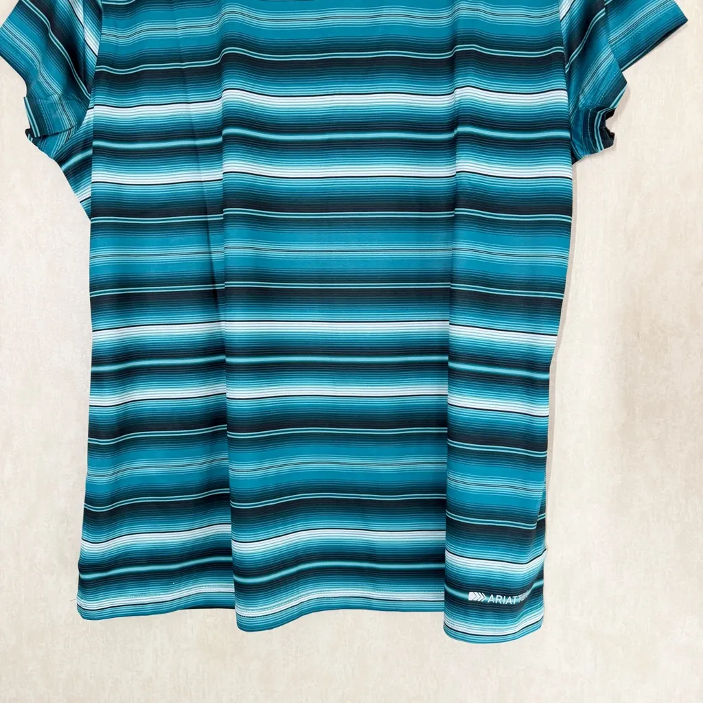 NWT Ariat Women’s AriatTEK Laguna Top Shirt Shortsleeve V-Neck in Printed XXL - Image 9