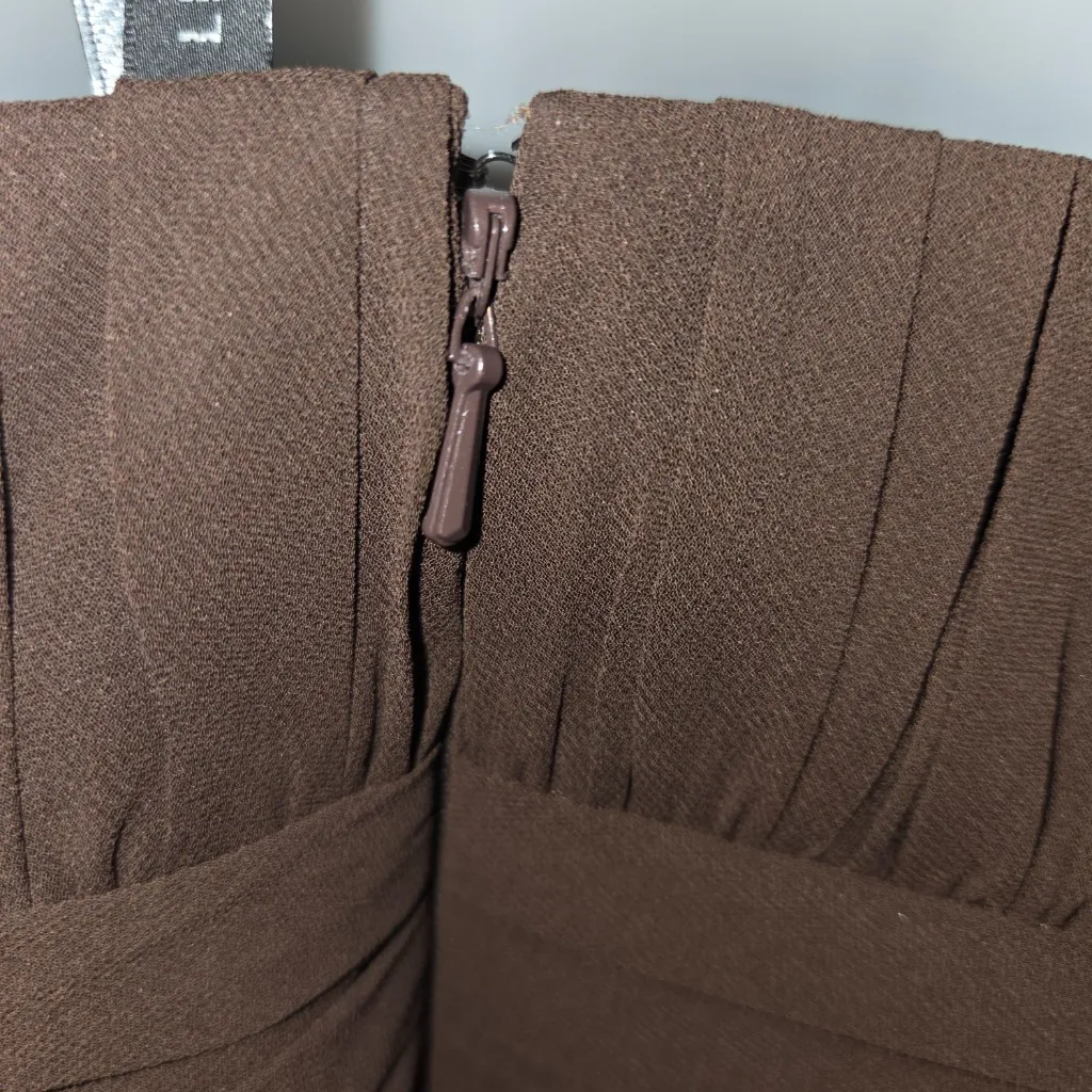 Bill Levkoff Chocolate Strapless Gown Formal Bridesmaid Dress Size 6 - Image 4