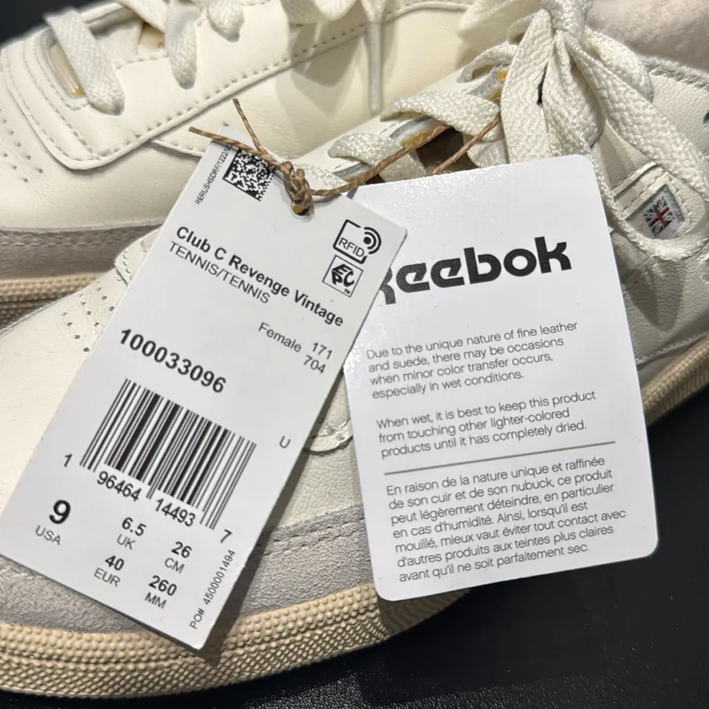 Reebok Club C Revenge Vintage Tennis Cream and White Casual Sneakers - Image 6