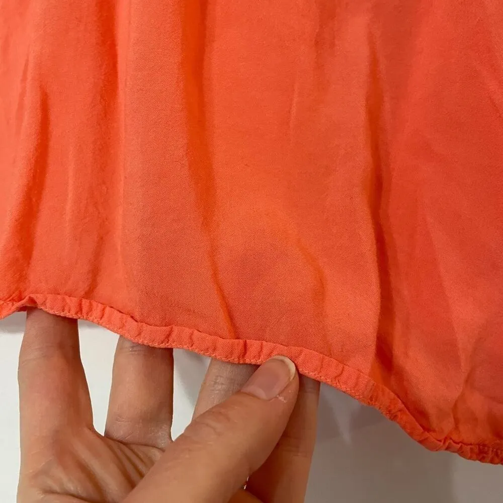 Splendid Coral Orange V Neck Long Sleeve Blouse Womens XS Long Sleeve Casual - Image 7