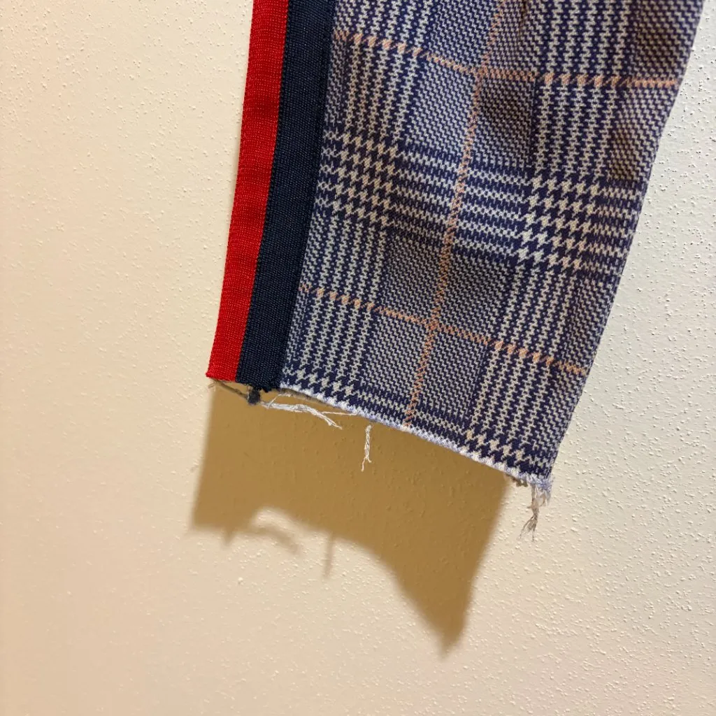 Mother The Shaker Prep Fray Happy People Read And Drink Coffee Plaid Pants Blue Size 26 - Image 9