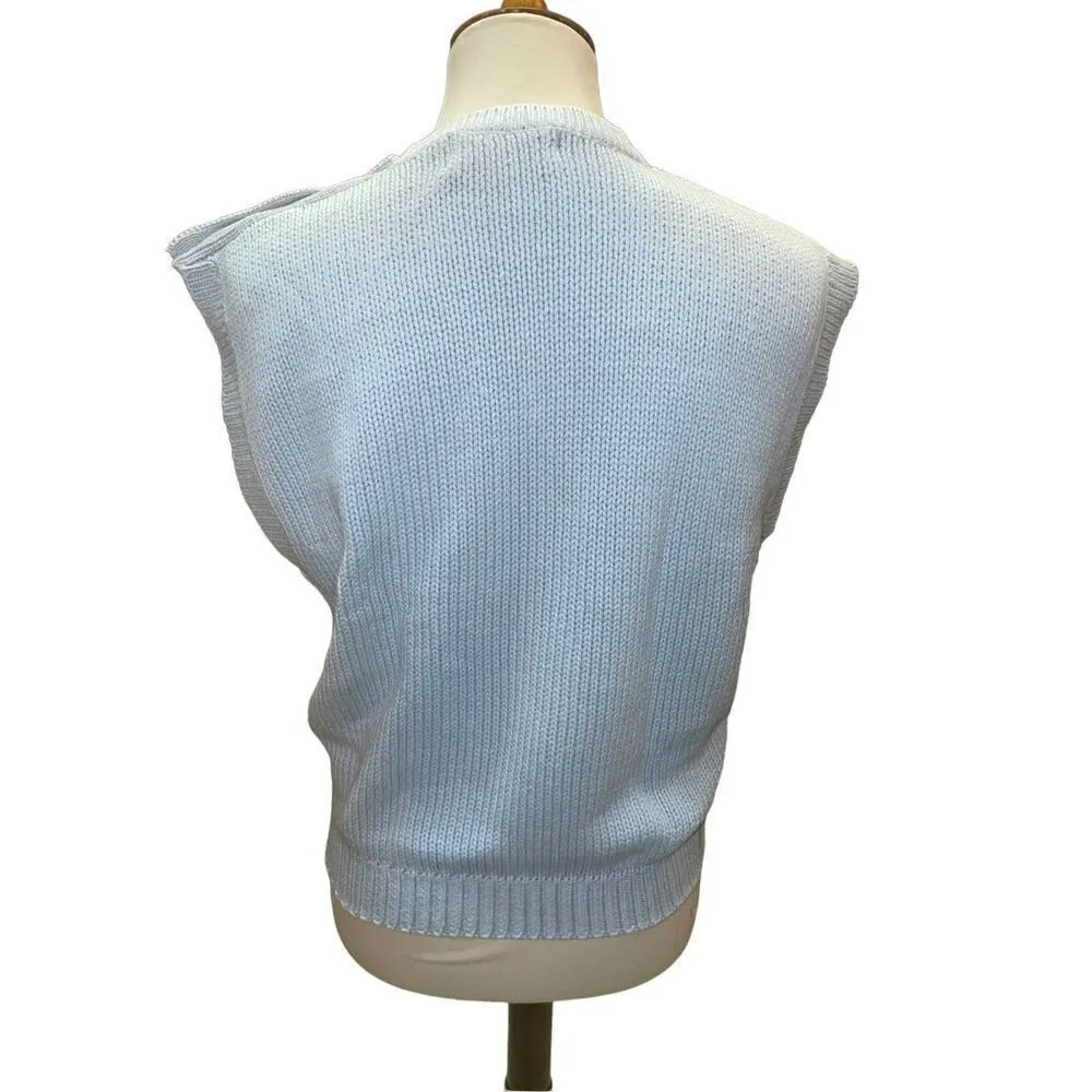 The Eagles Eye Vintage Light Blue Sleeveless Sweater Size Medium - Image 4