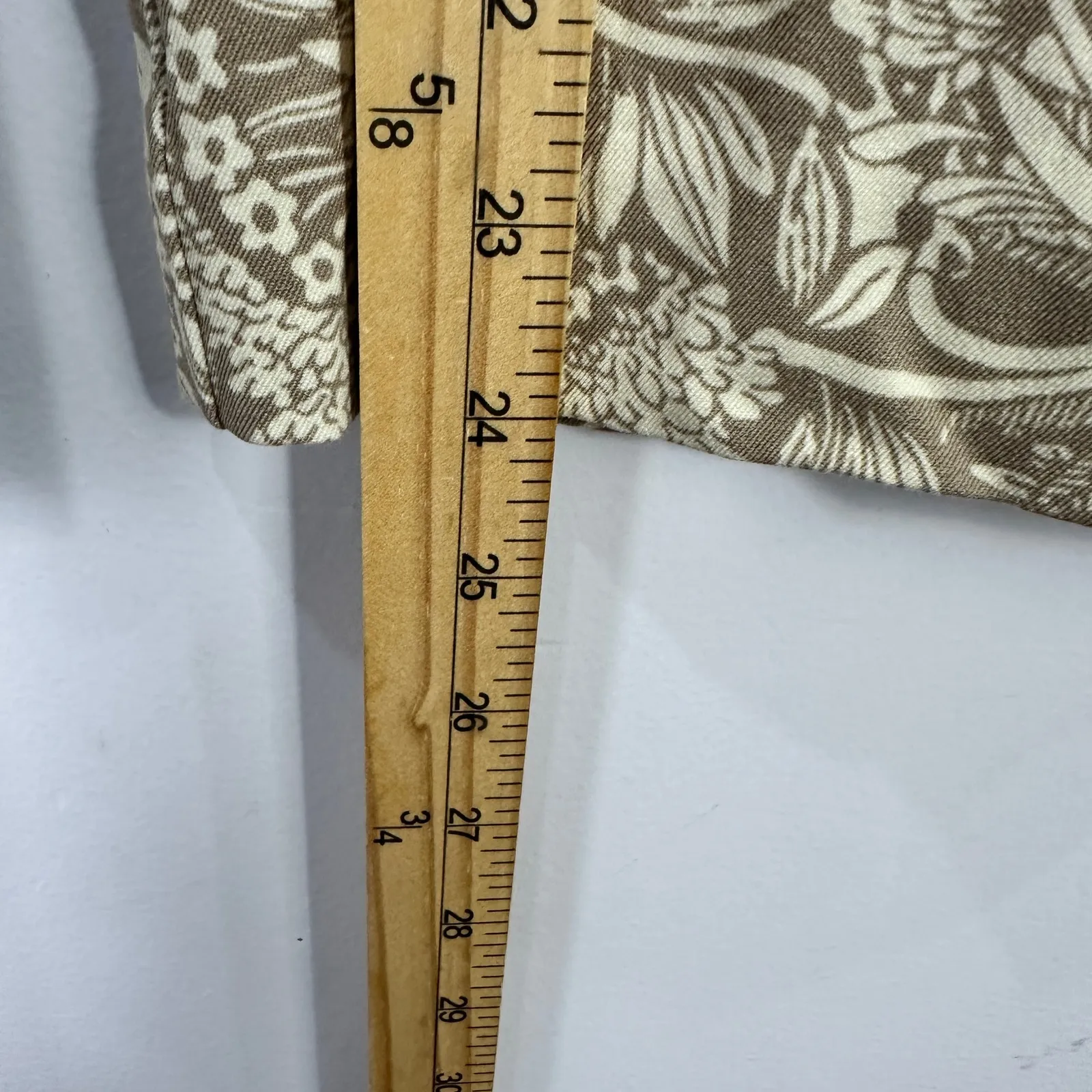 Isaac Mizrahi Live Pants 10P Beige Floral Wide Leg Pull On Boho Cruise Resort - Image 3