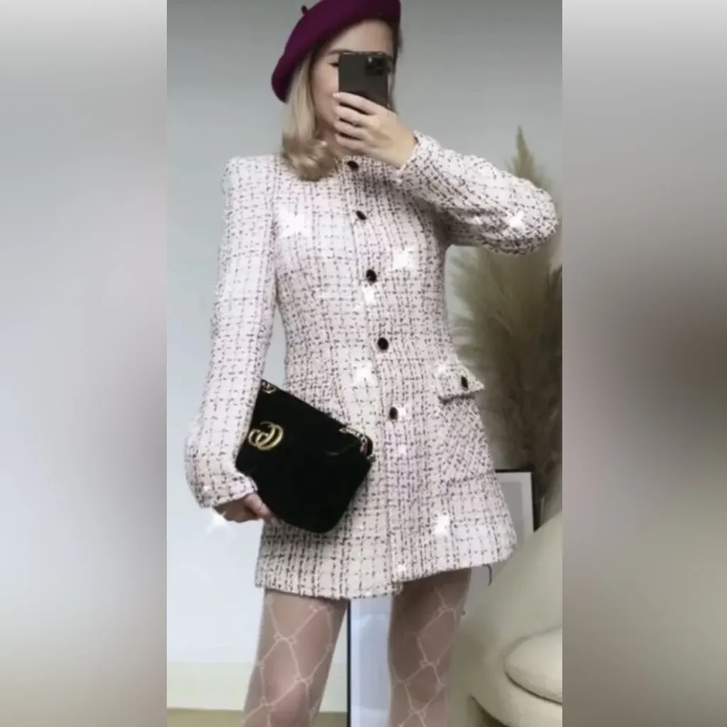 Zara Long Tweed Blazer Multicolored - Image 6