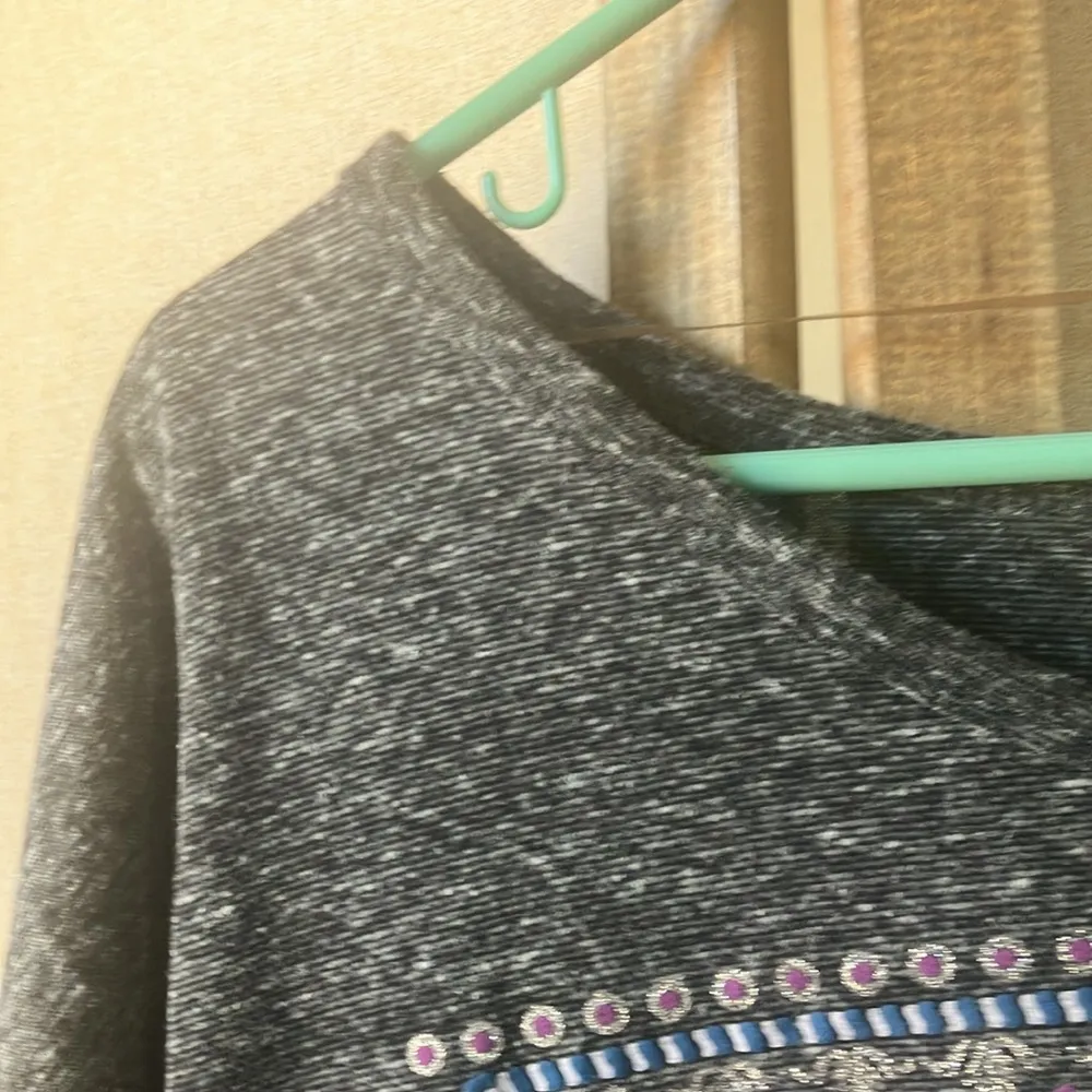 Terra & Sky Dark Gray Floral Short Sleeve Tee 1x - Image 3