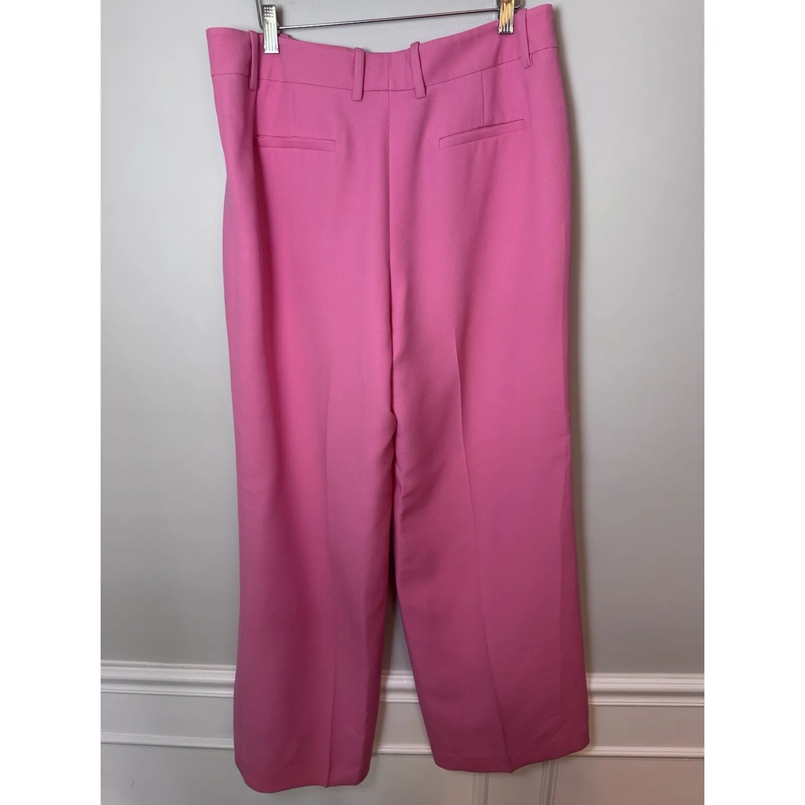 Lafayette 148 Women's Pink Sullivan Pleated Wide-Leg Wool Silk Pants Size 10 NEW - Image 4