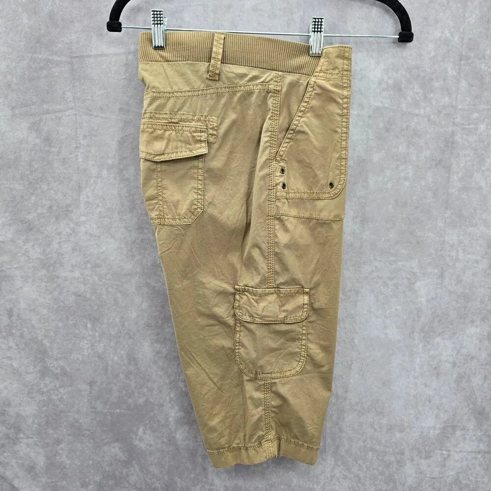 Sonoma Tan Cargo Flat Front Bottoms Pants Shorts Cotton 8 - Image 3