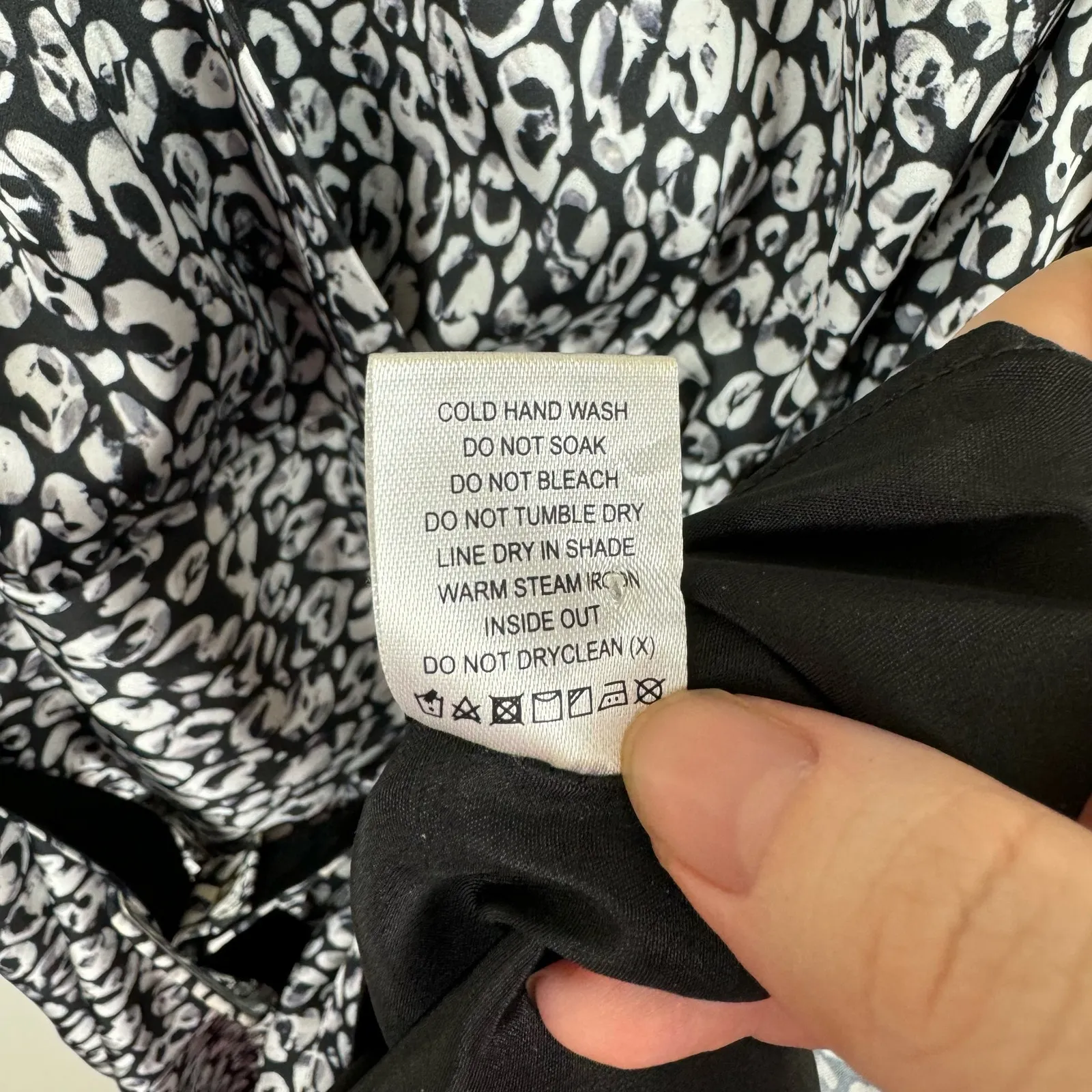 L'Academie‎ Joyce Belted Mini Cocktail Dress Black White Abstract Cheetah Size S - Image 12