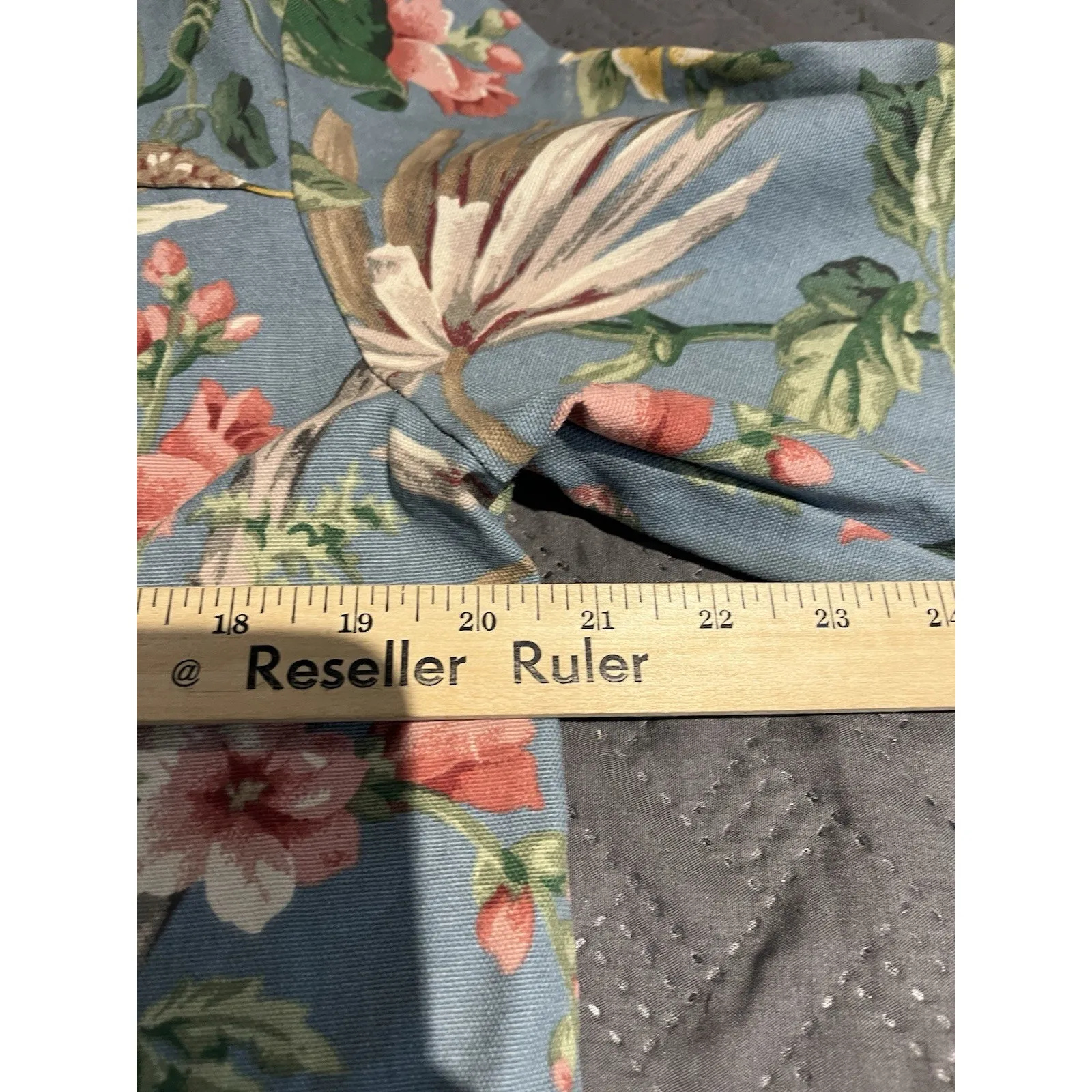 Coldwater Creel Women's L floral print collard denim button-up jacket USA made - Image 5