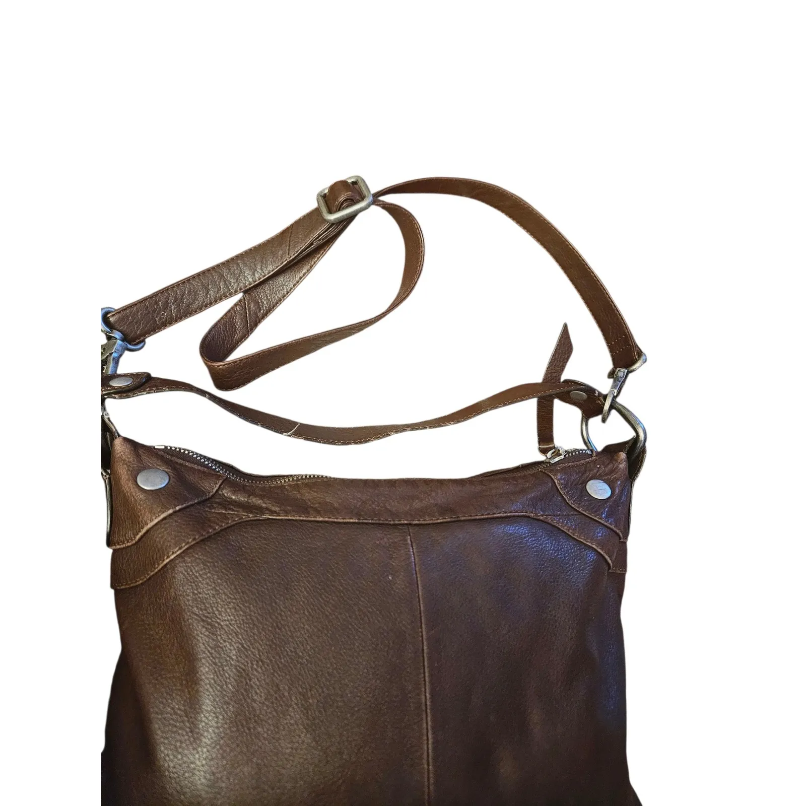 HOBO INTERNATIONAL Brown Leather Shoulder Crossbody Bag Purse - Image 3