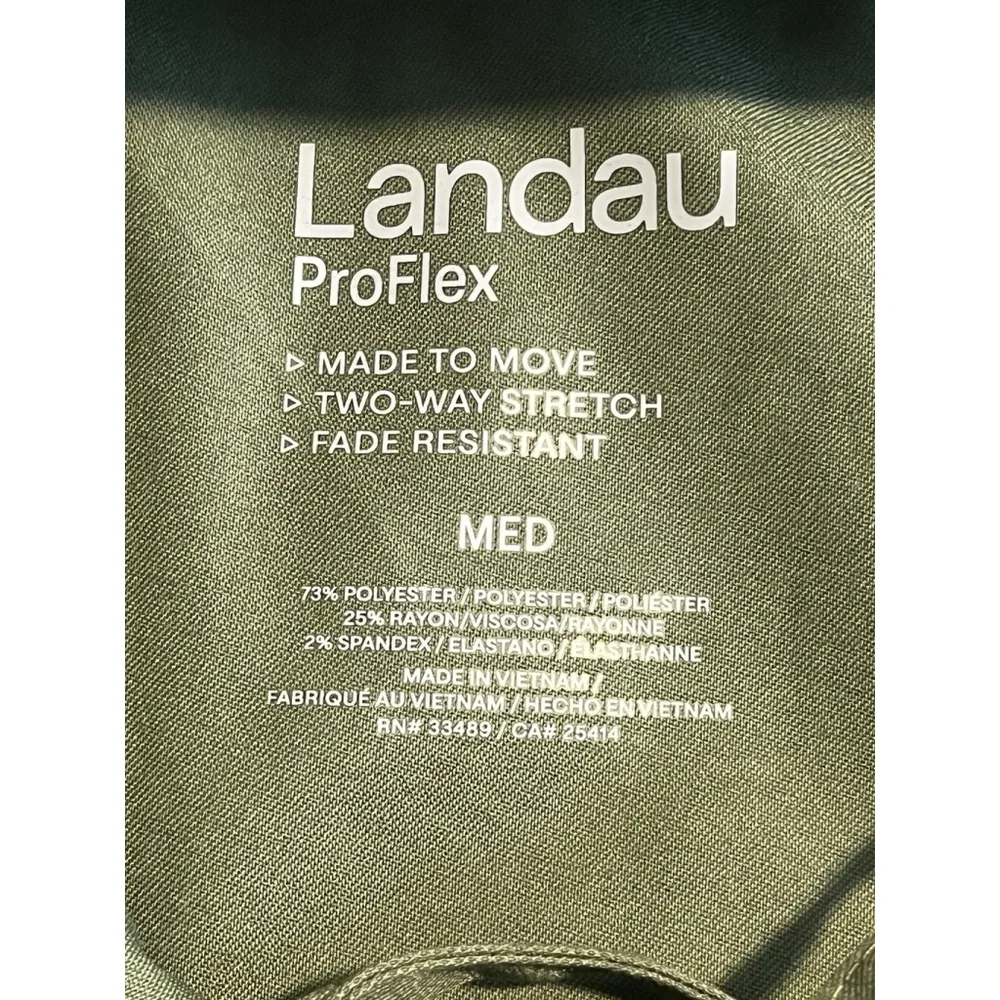 Landau Scrubs Womens Size Medium Proflex Flat Front Cargo Jogger Olive Moss NWT Green - Image 9