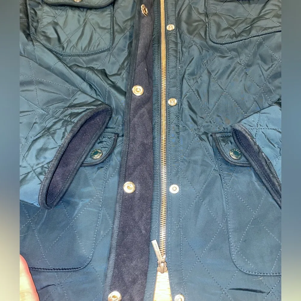 Blue quilted zip up winter coat Size XL - Image 4