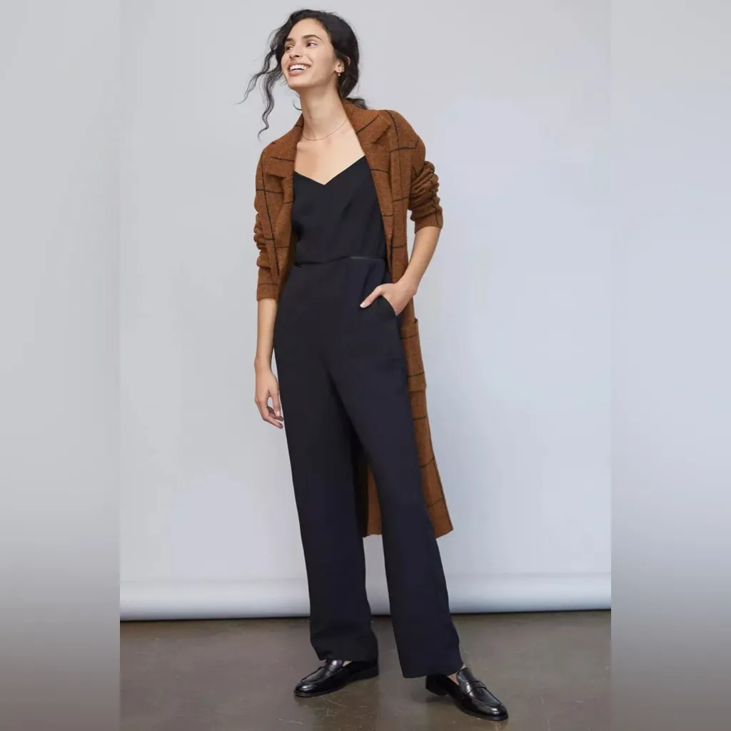 NWT Mave by Anthropologie Magdalena Jumpsuit‎ in Black Size 6 - Image 2