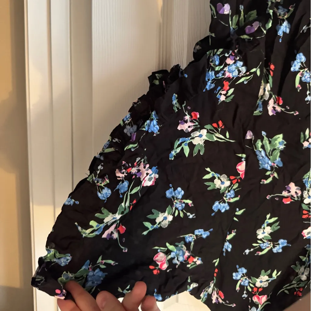 Anthropologie Black Floral Blouse - Image 3