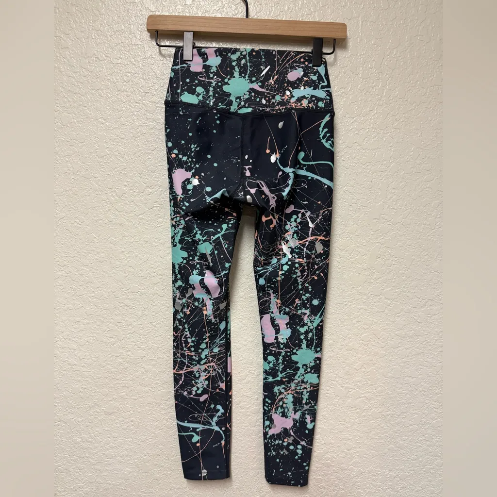 SPLITS59 x BANDIER Splatter Print Leggings Size Small - Image 5