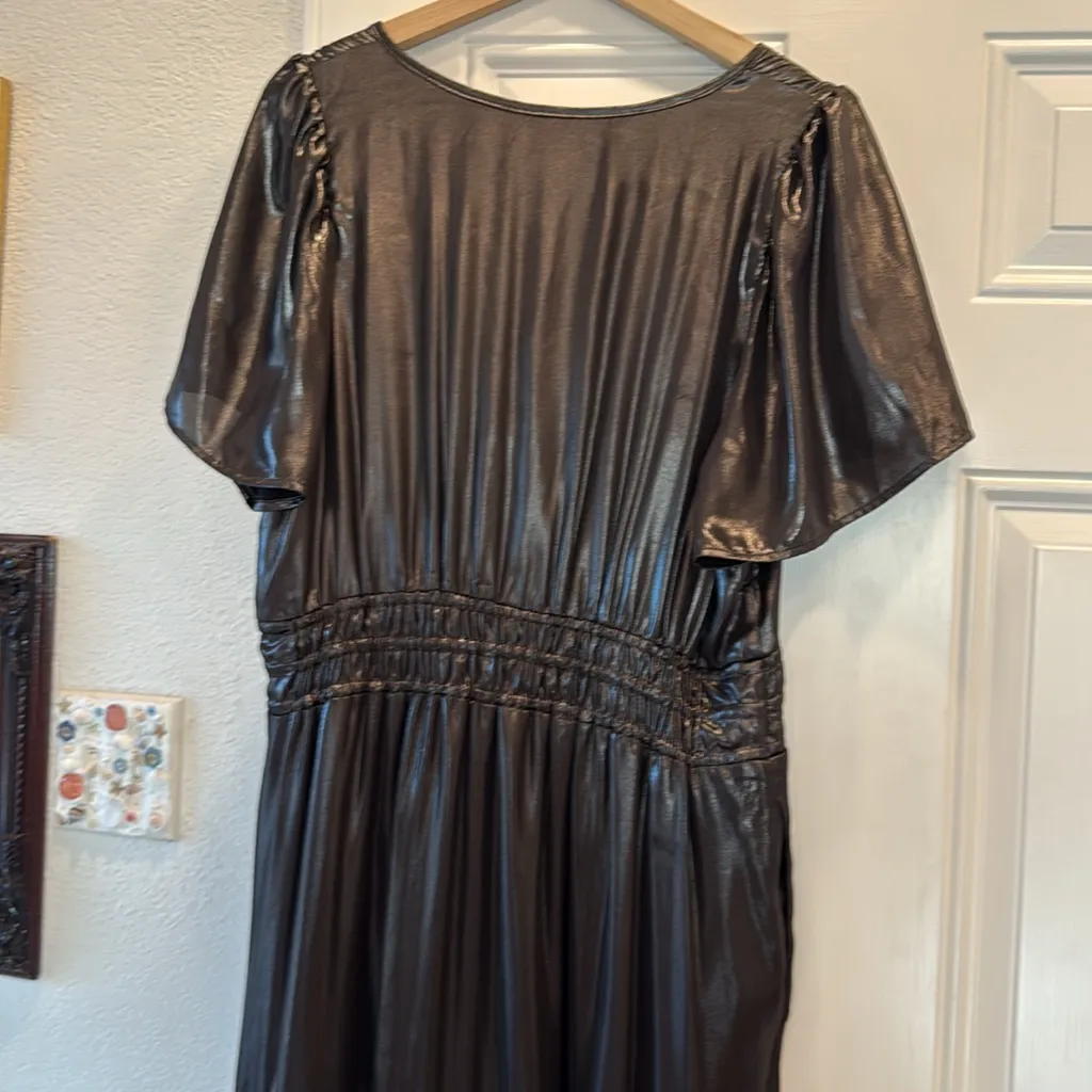 Anthropologie metallic Somerset tiered maxi dress - Image 10