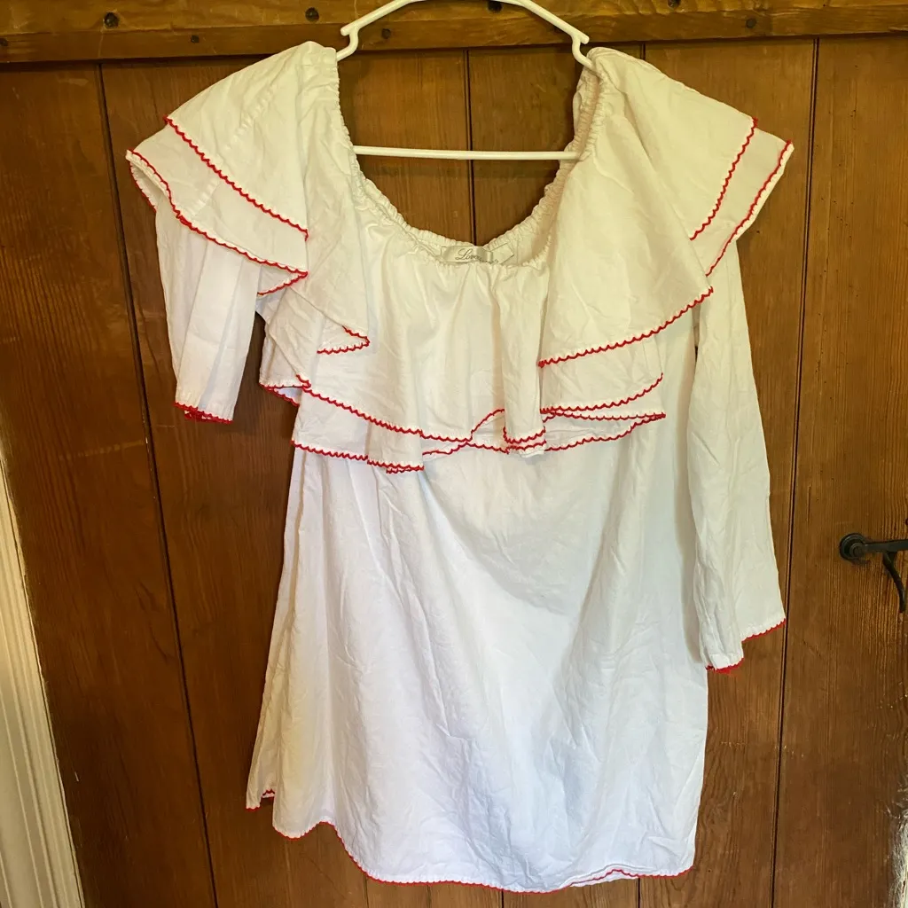 Lovers and Friends Revolve white off one shoulder mini dress - Image 2