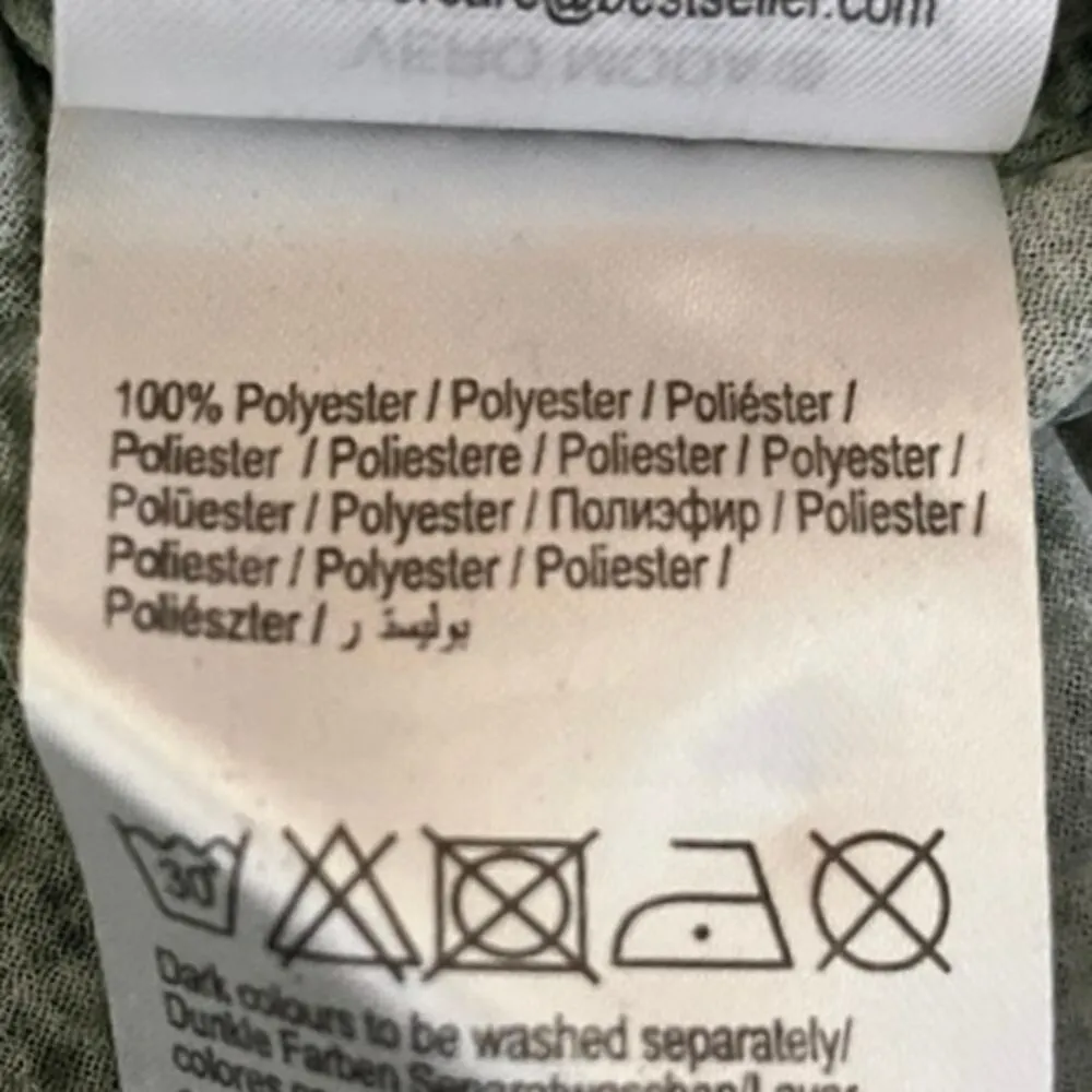 Vero Moda Green Mock Neck Printed Pocket Sleeveless Button Down Shirt Size S - Image 4