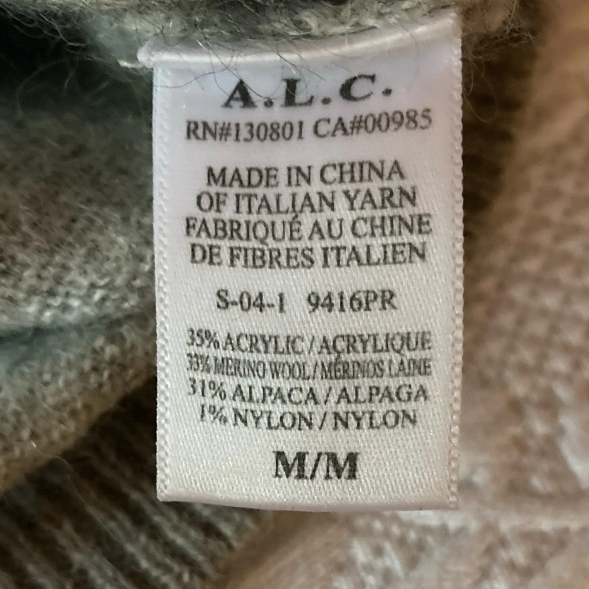 A.L.C. Italian Yarn Alpaca Wool Blend Cropped Sweater – Heather Grey, Size M - Image 5