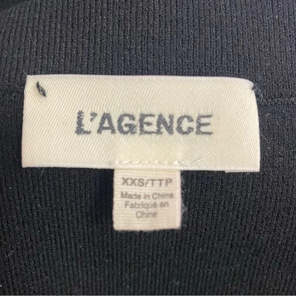 L’Agence Felicia Black Knit Off The Shoulder Fitted Bodycon Dress Size XXS - Image 9