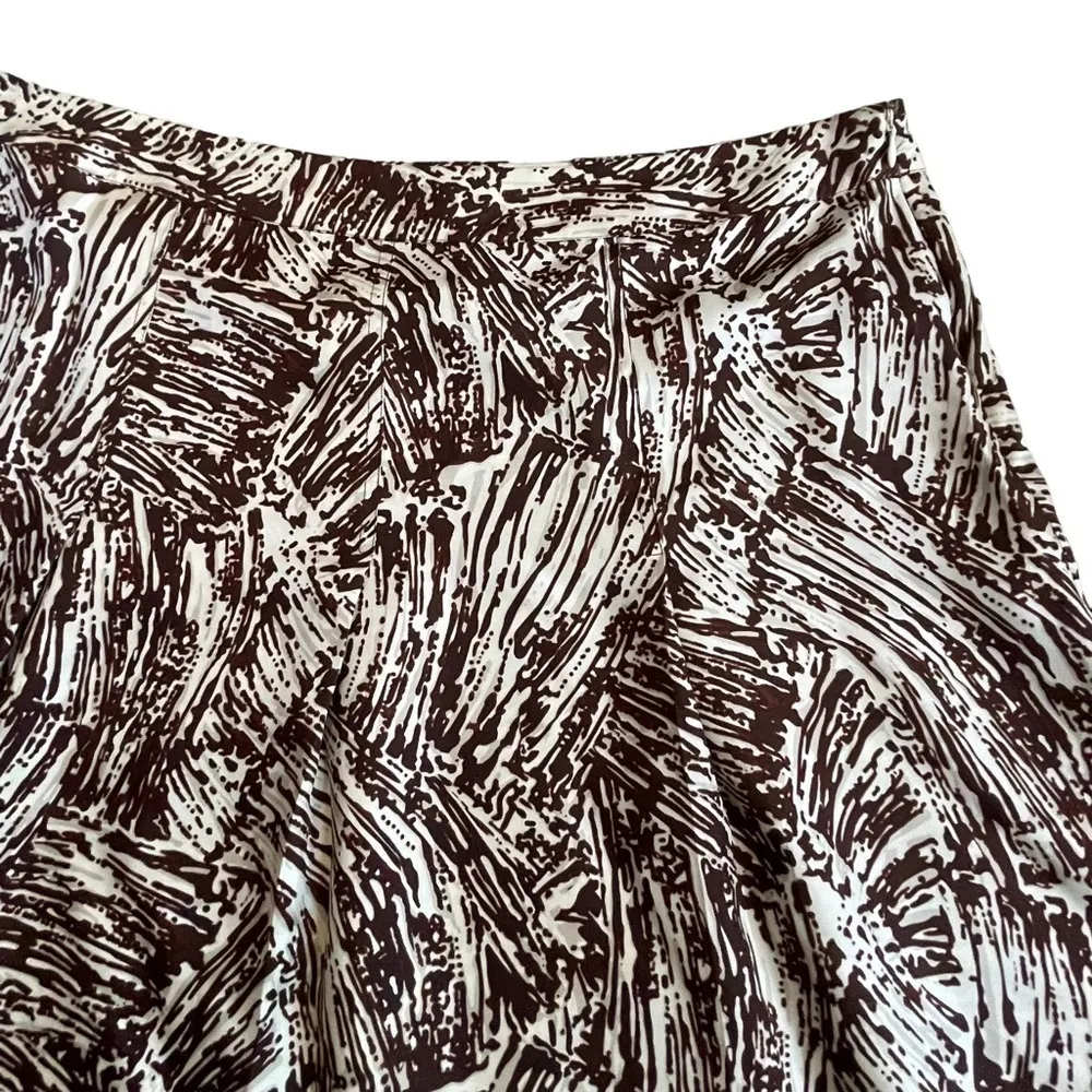Merona Pleated Printed A-line Silk Skirt Women’s Size 14 - Image 2