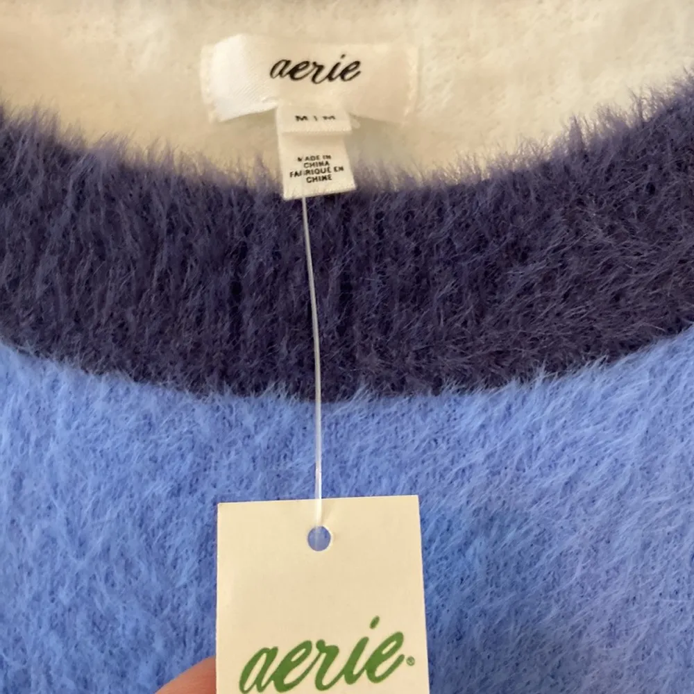 Aerie Blue and Yellow Crew Neck Sweater with Colorblock Design so soft brand new - Image 2