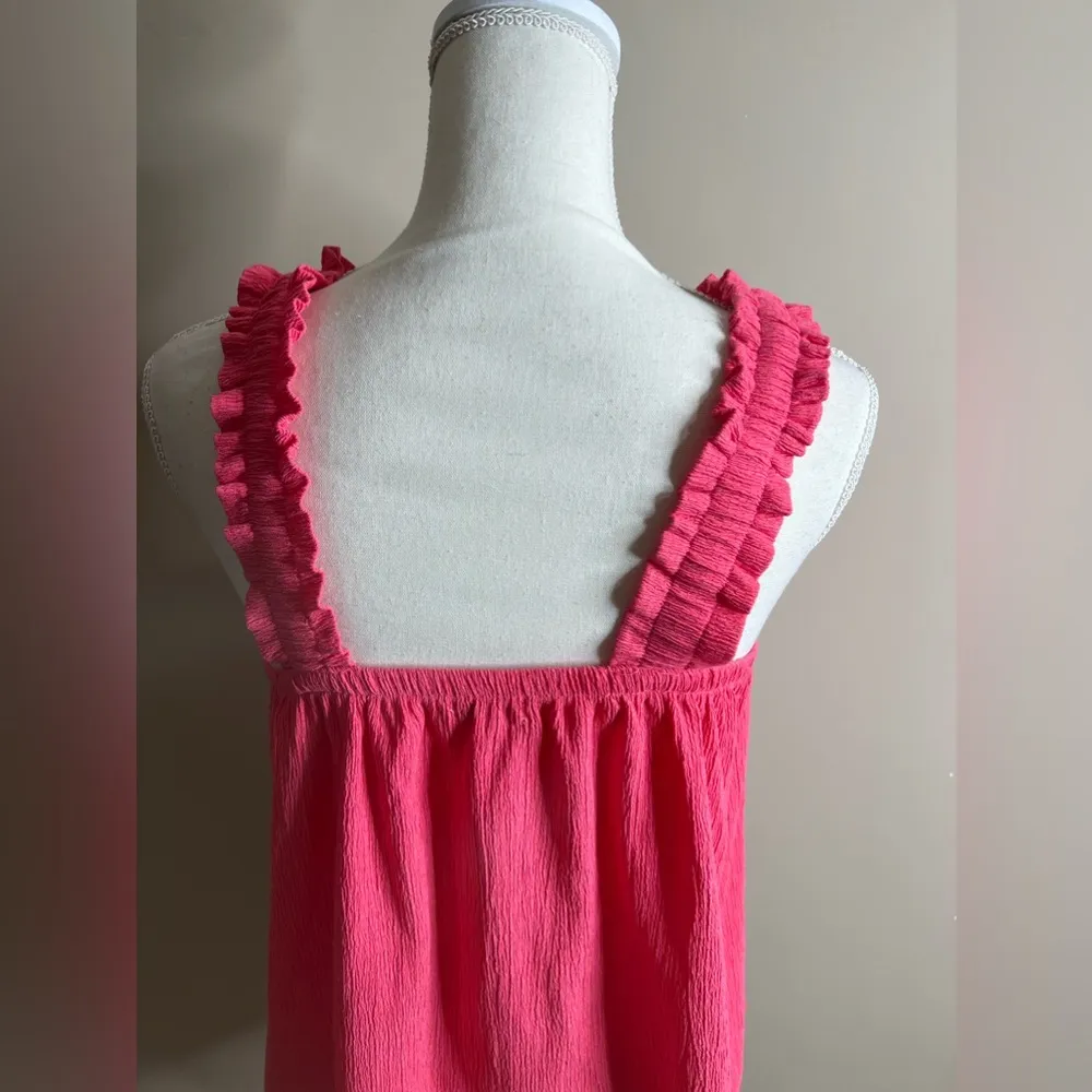 Olivia sky bright pink elastic square neck top small - Image 2