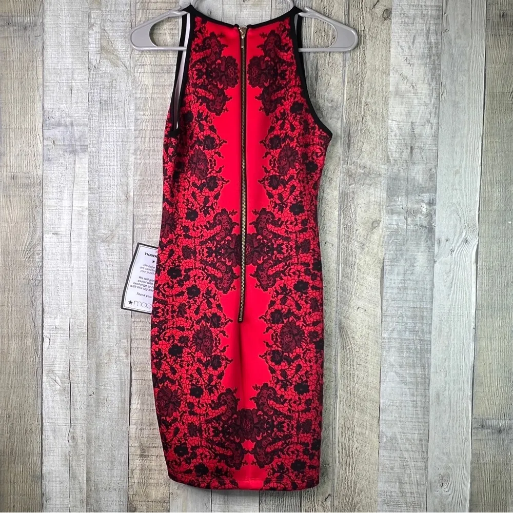 B. Darlin Size 7/8 Red Black Halter Racerback Sleeveless Dress w/Back Zipper - Image 3