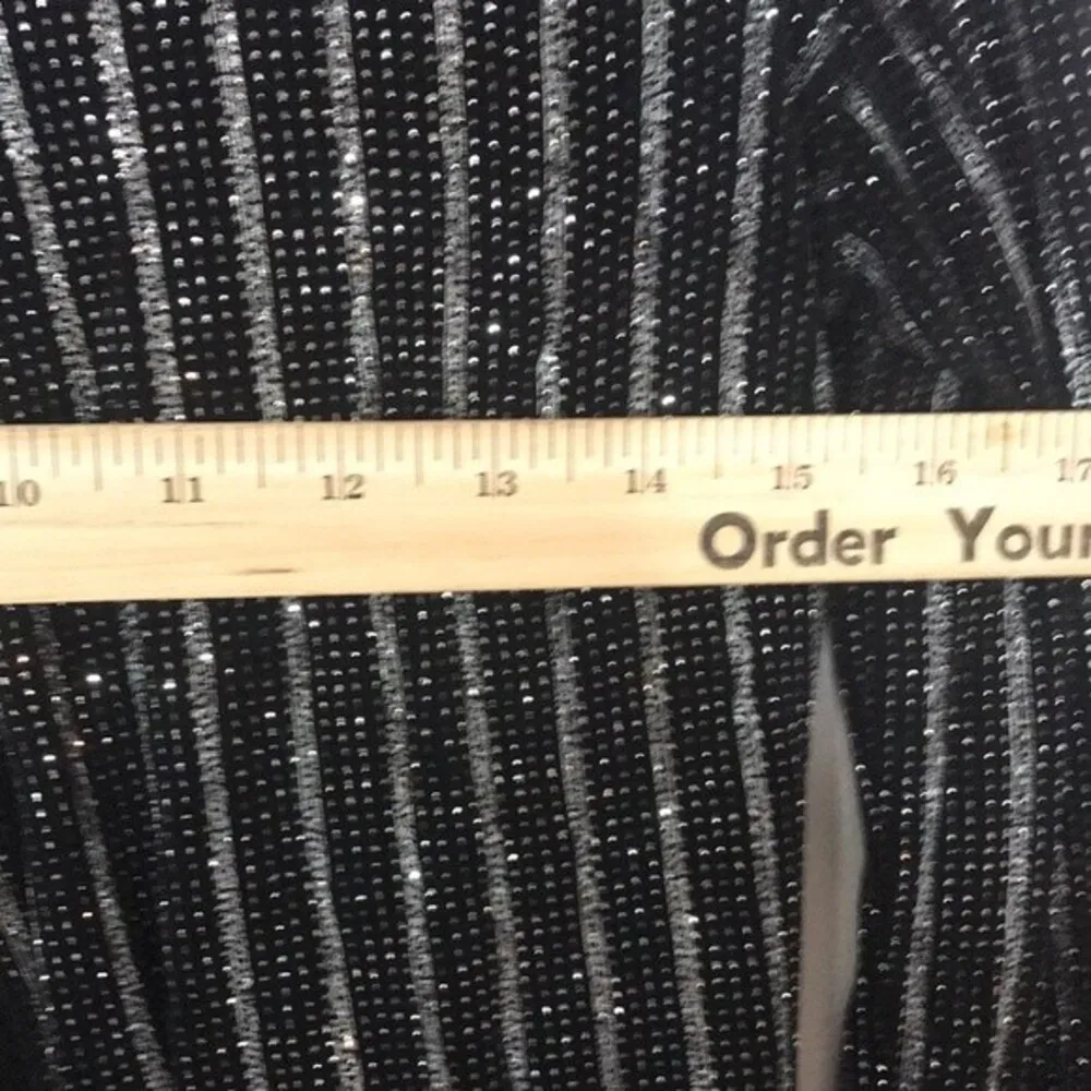 Onyx Nite Black with silver Metallic Stripes Womens Evening Blazer size medium - Image 6