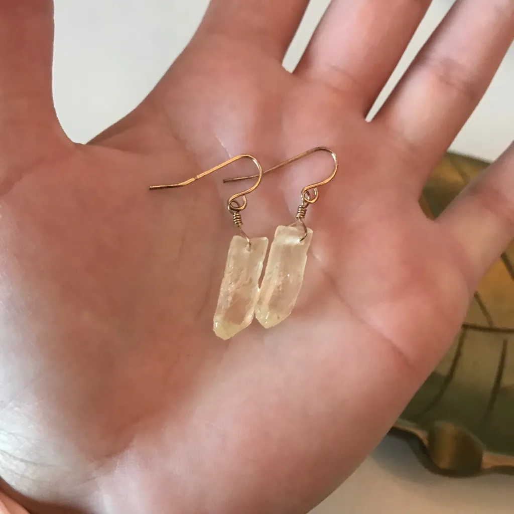 Crystal / Geode Dangle Earrings - Image 3