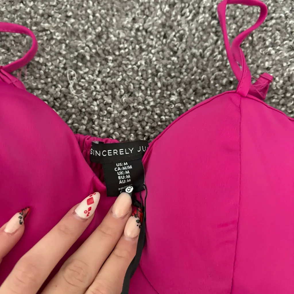 Pink Padded Corset Top Size M - Image 2