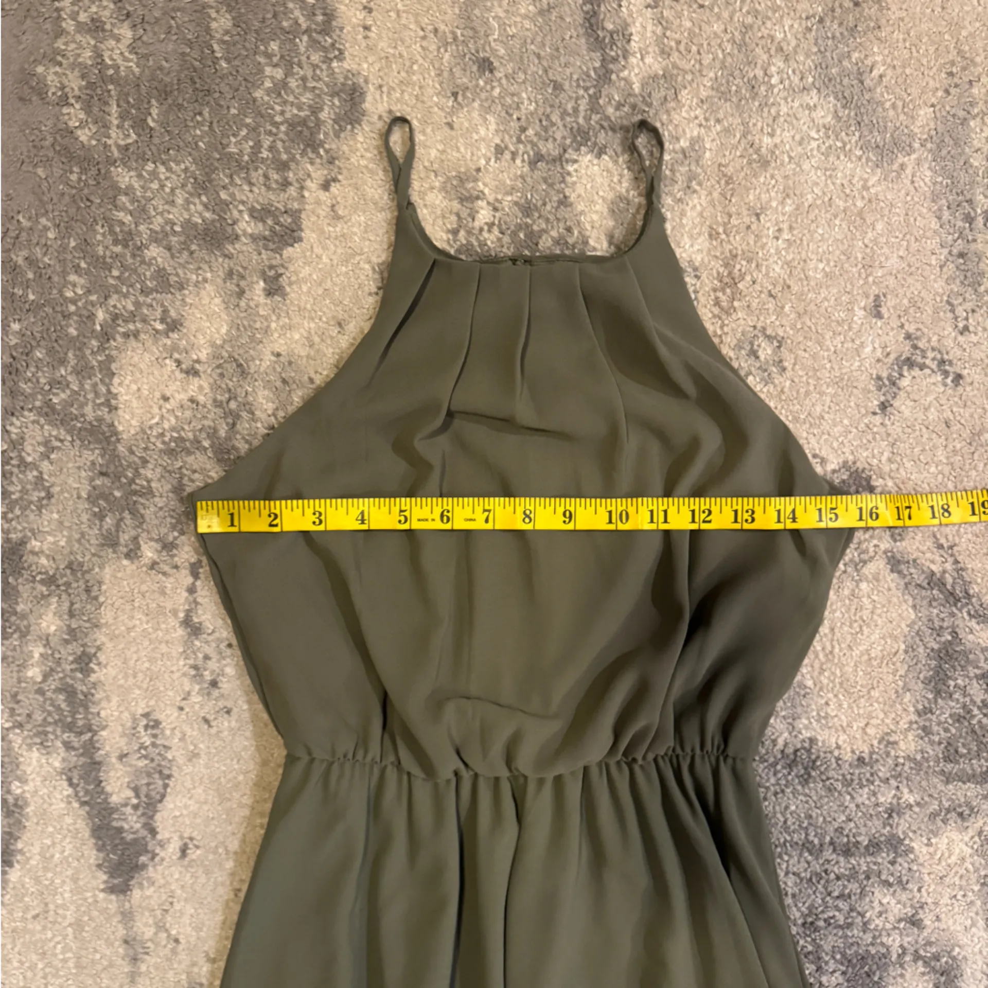 Blue Rain  Olive Green Sleeveless Dress - Image 4