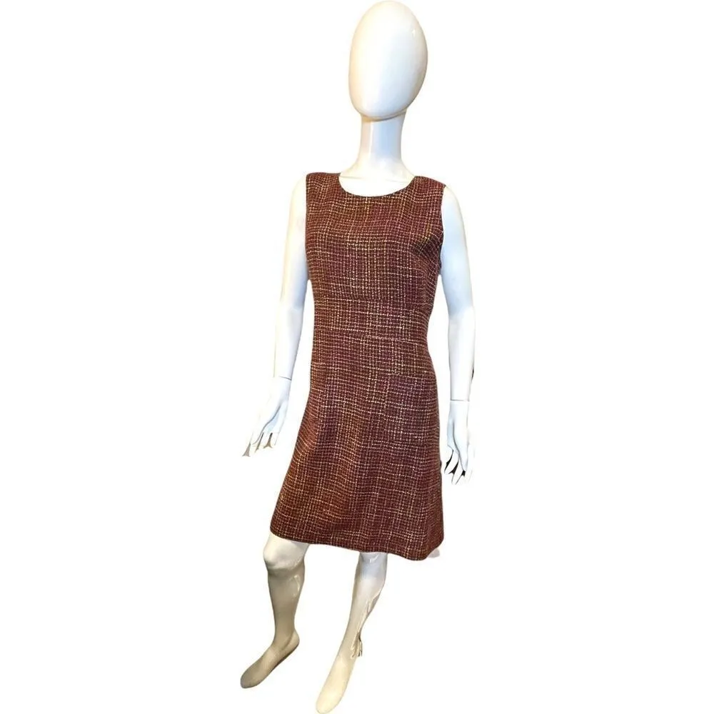 Talbots Plaid Tweed Sleeveless Dress Jumper Size 12 Petite - Image 14