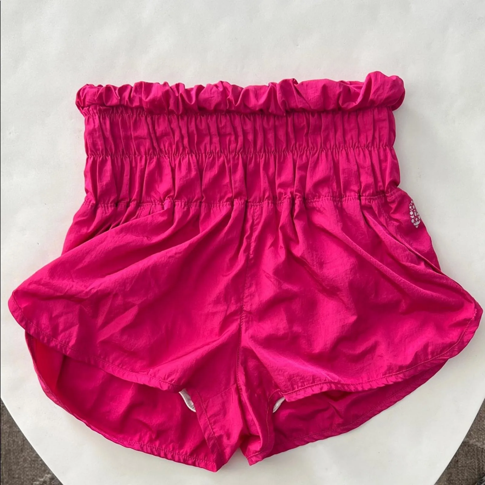 FP MOVEMENT The Way Home Smocked Athletic Workout Shorts Fuschia Pink XS - Image 3