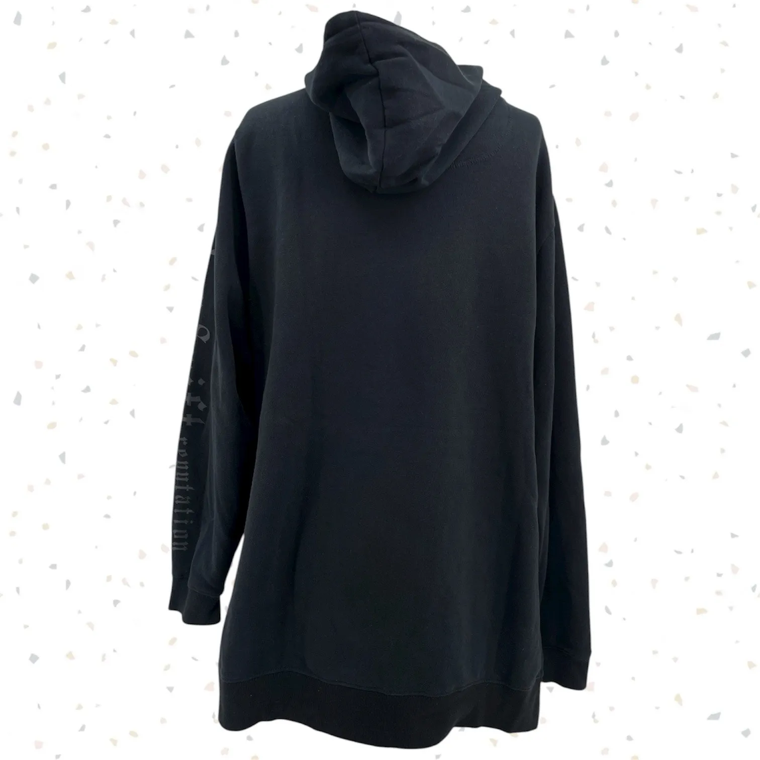 RARE Taylor Swift Reputation Embroidered Green Snake Black Hoodie Oversized XS - Image 4