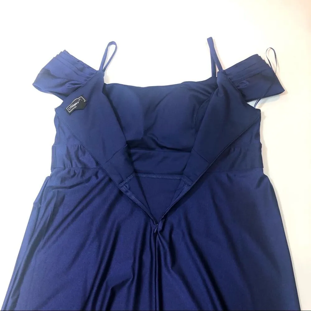 Morgan&Co power satin evening gown royal blue 22W - Image 9