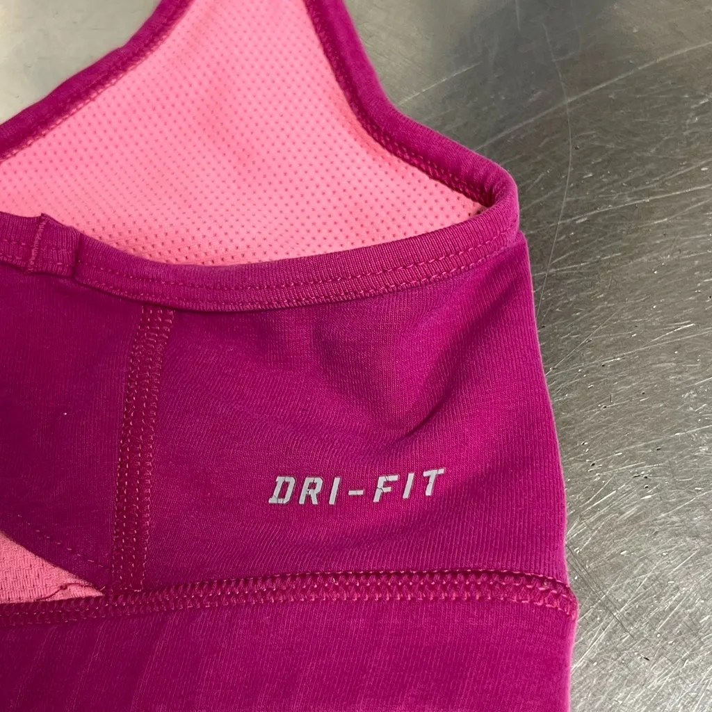 Nike Dri Fit Reversible Racerback Pink Sports Bra - Size Medium - GUC - Image 3