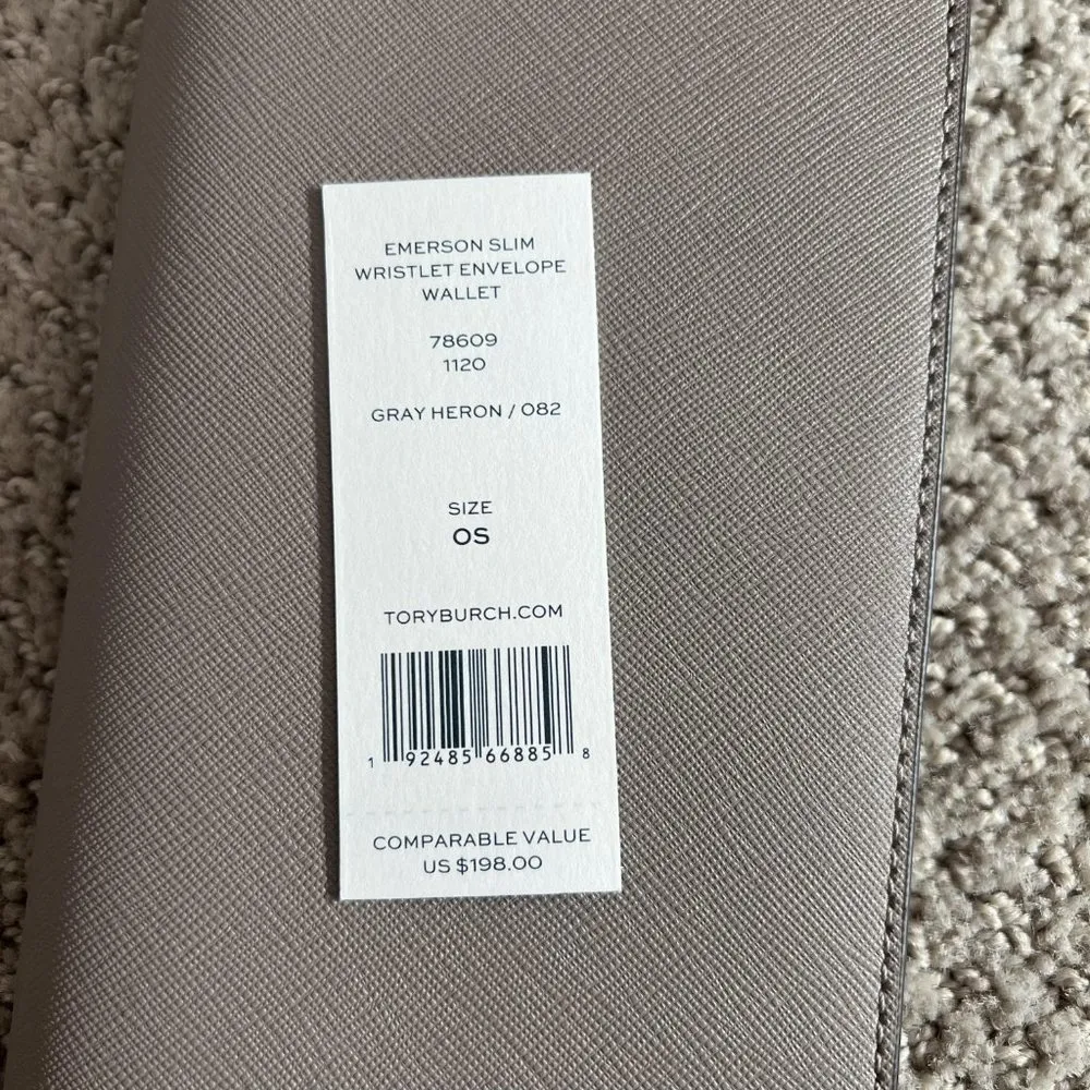 Tory Burch  78609 Emerson Slim Wristlet Envelope Wallet gray - Image 6